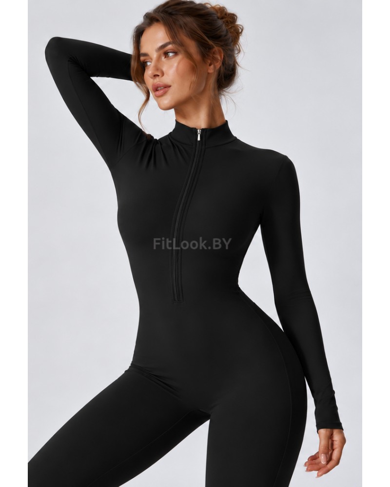 Комбинезон с длинным рукавом Zip Active LongSleeve Black