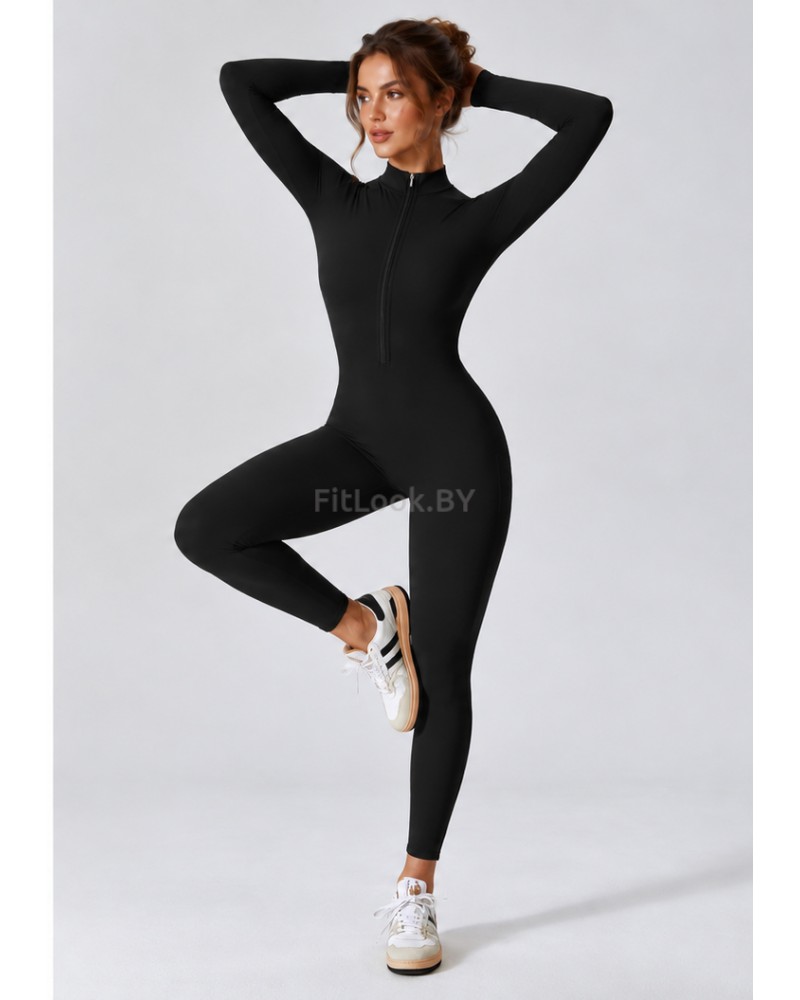 Комбинезон с длинным рукавом Zip Active LongSleeve Black