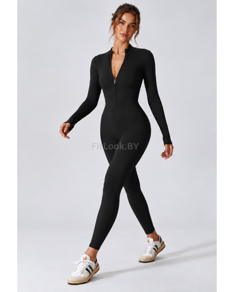 Комбинезон с длинным рукавом Zip Active LongSleeve Black