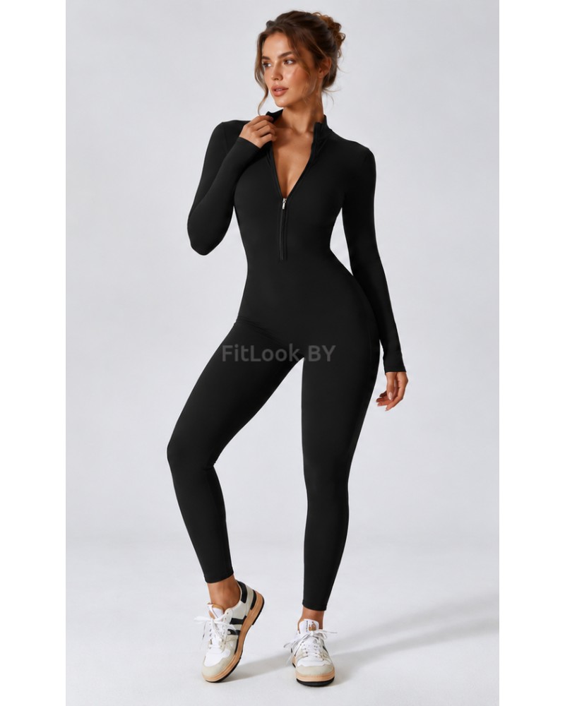 Комбинезон с длинным рукавом Zip Active LongSleeve Black