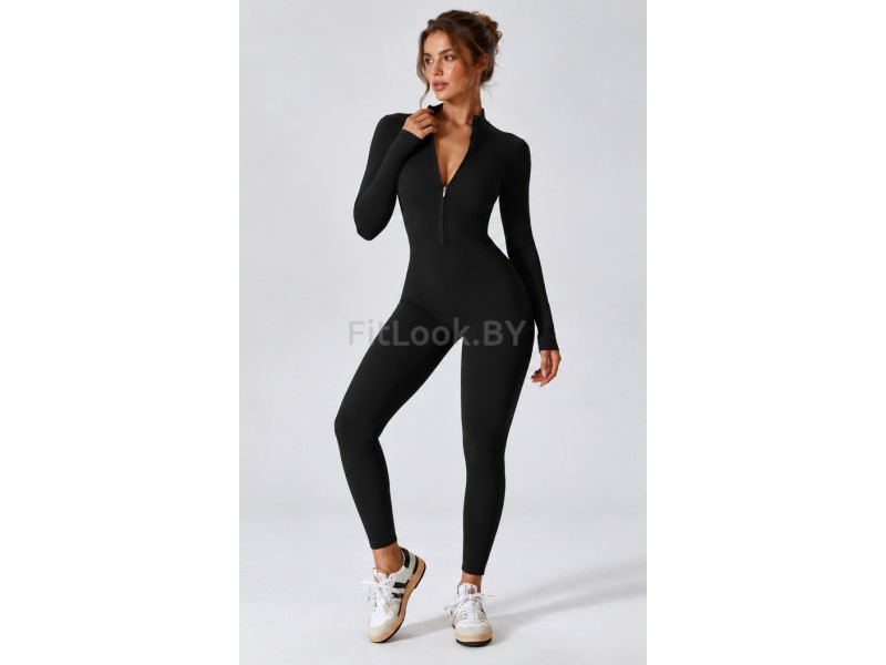 Комбинезон FITBASE Zip Active LongSleeve Black