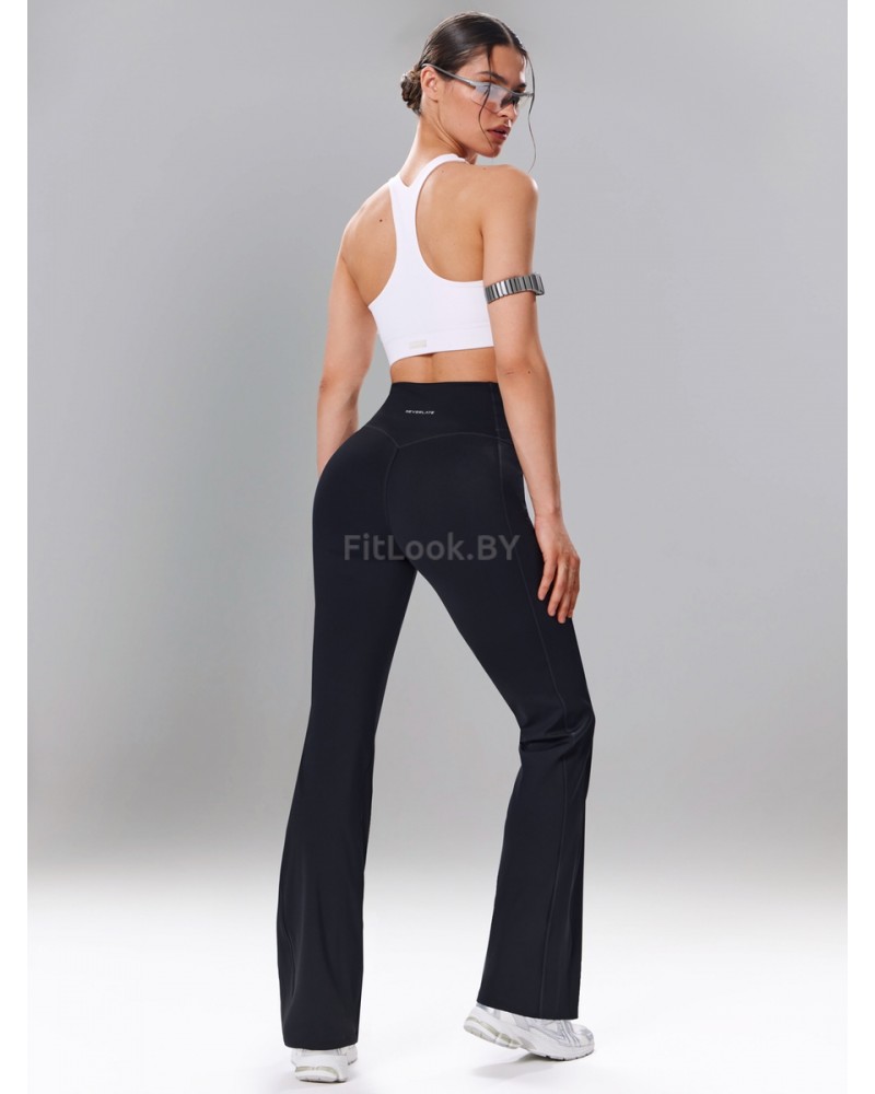Моделирующие брюки с экстра широким поясом Power Flare Black