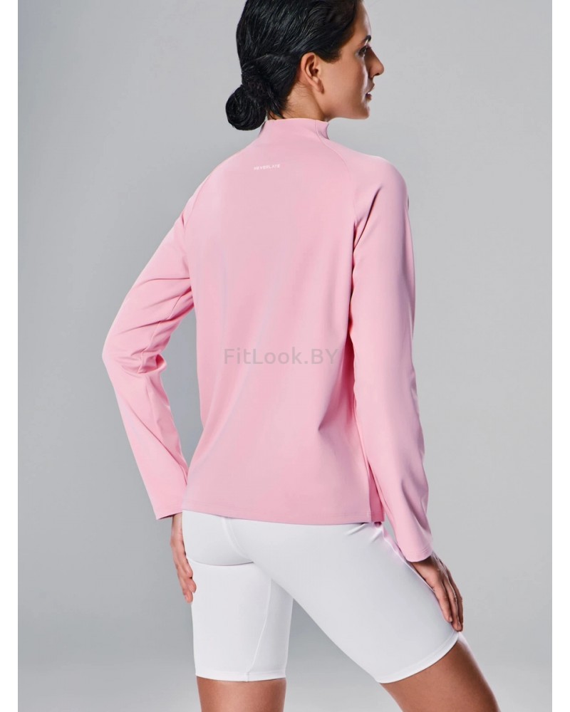 Спортивный лонгслив Neverlate Quarter-Zip (Baby Pink)