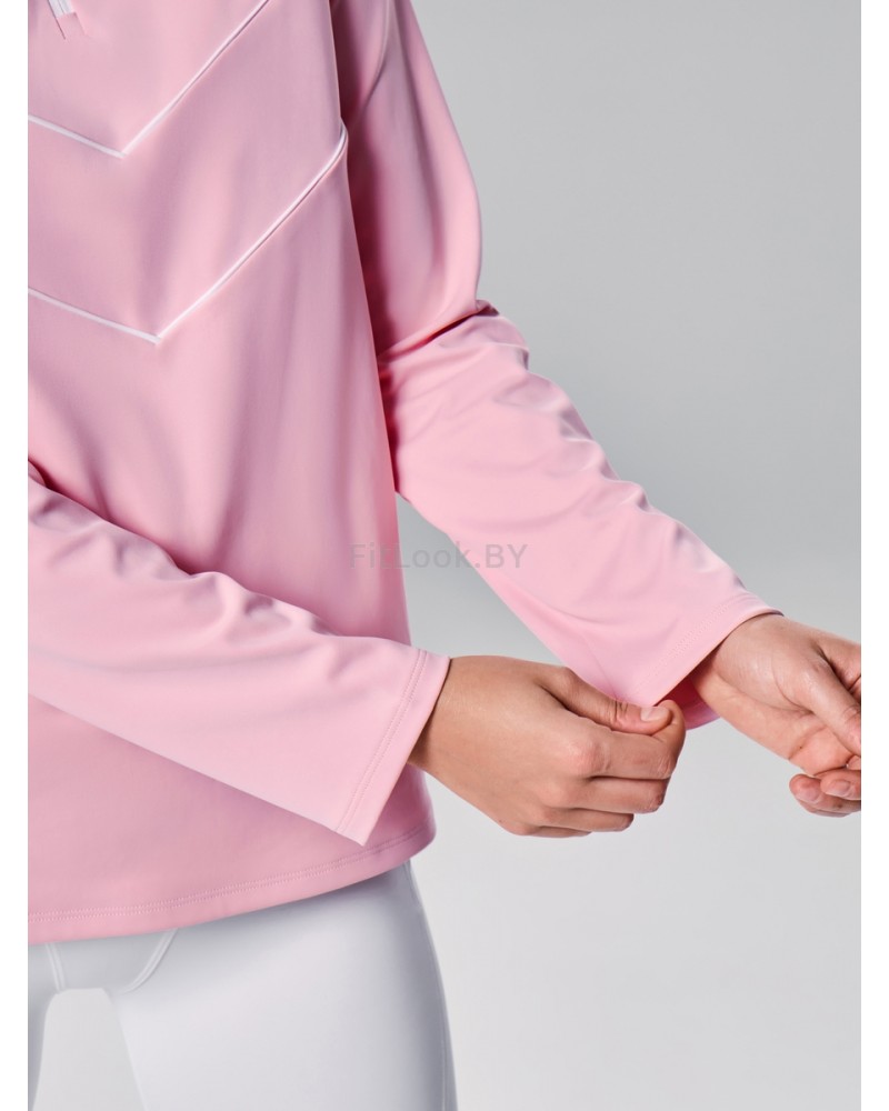 Спортивный лонгслив Neverlate Quarter-Zip (Baby Pink)