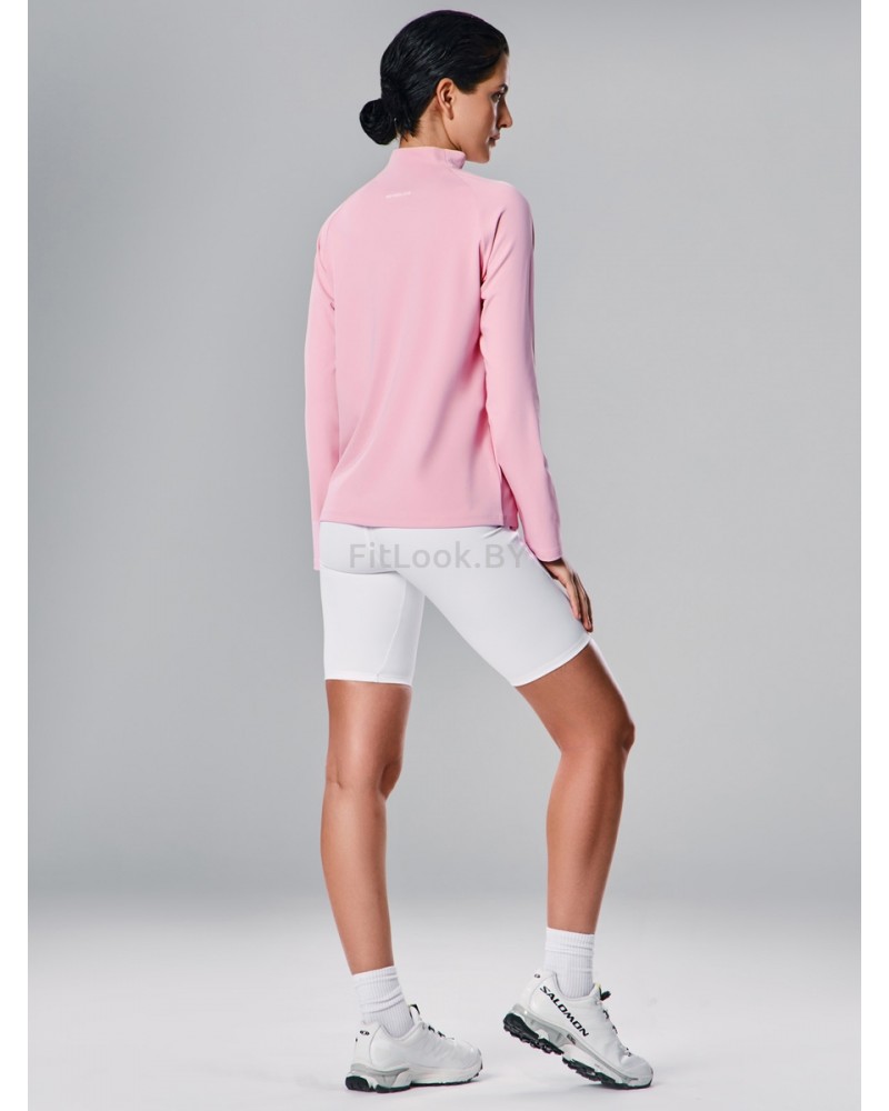 Спортивный лонгслив Neverlate Quarter-Zip (Baby Pink)