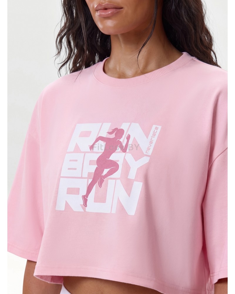 Оверсайз футболка Neverlate 19 Crop Run Baby Run
