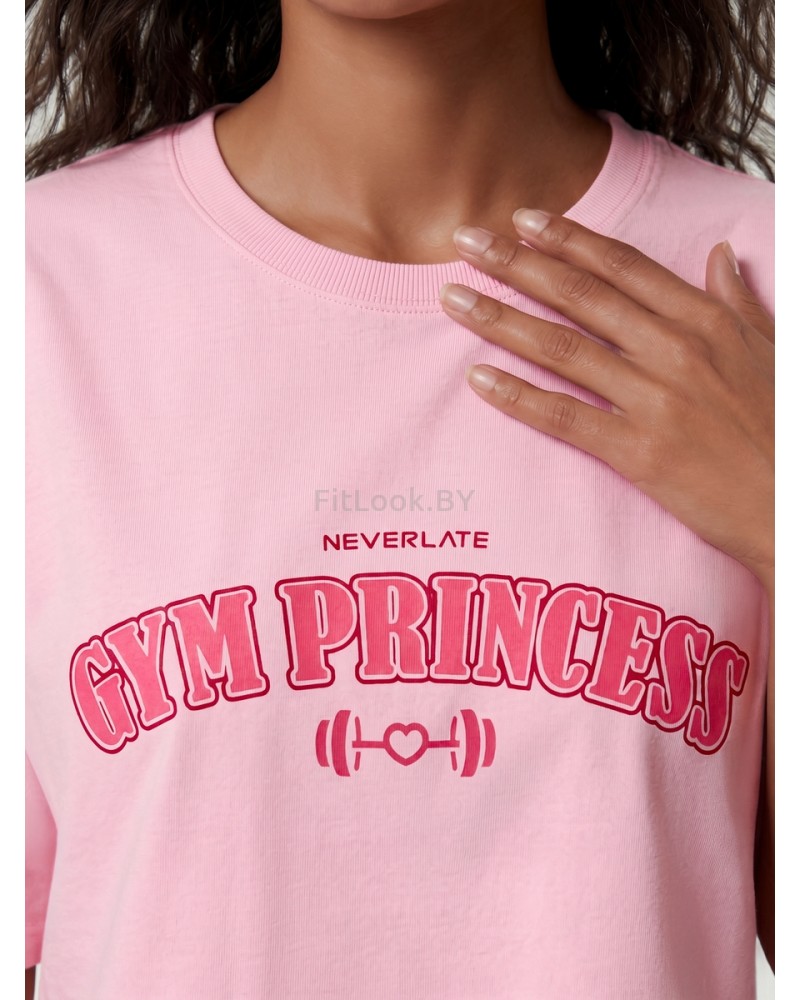 Оверсайз футболка Neverlate 19 Crop GYM Princess Pink 593.15