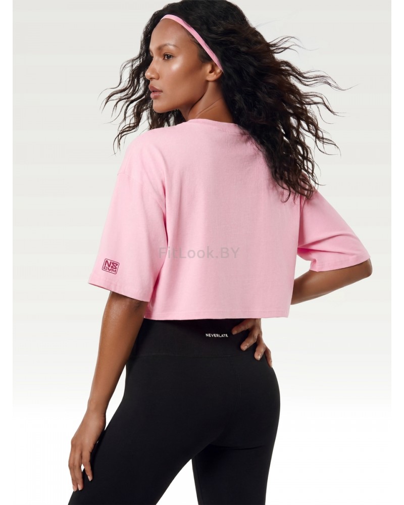 Оверсайз футболка Neverlate 19 Crop GYM Princess Pink 593.15