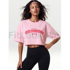 Оверсайз футболка Neverlate 19 Crop GYM Princess Pink 593.15