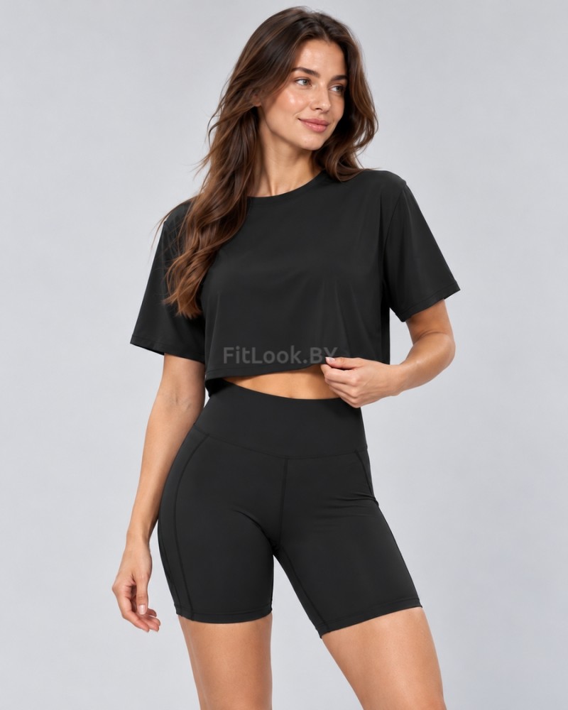 Женская укороченная футболка Air Crop Black