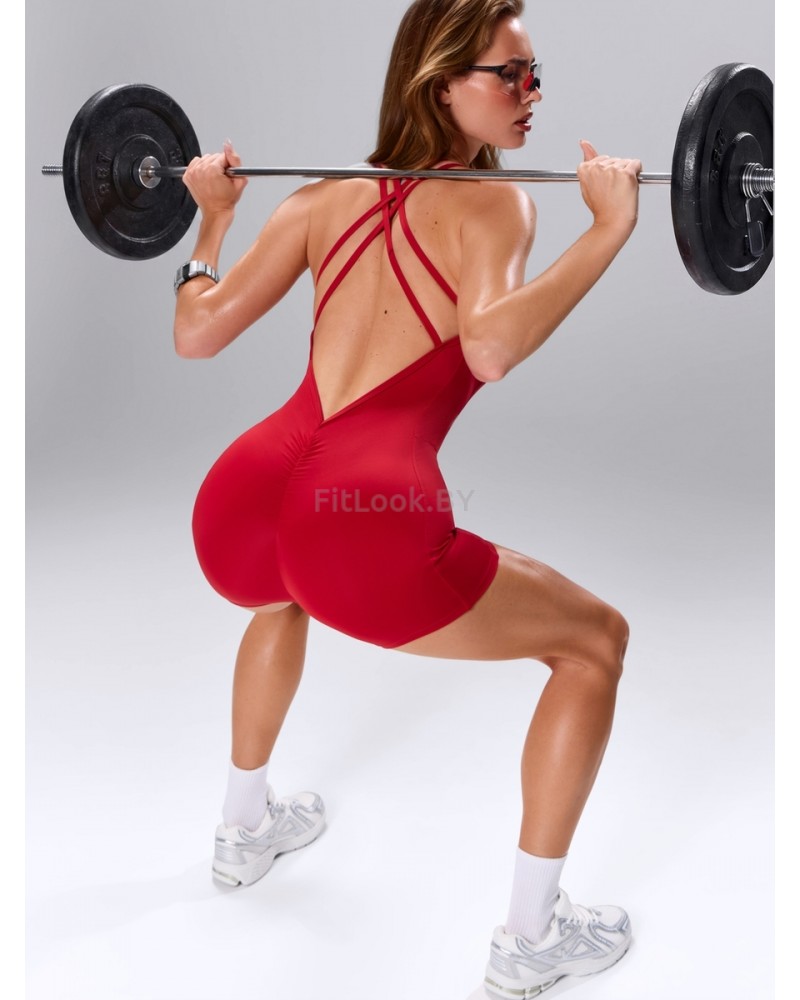 Красный спортивный комбинезон Criss-Cross Romper