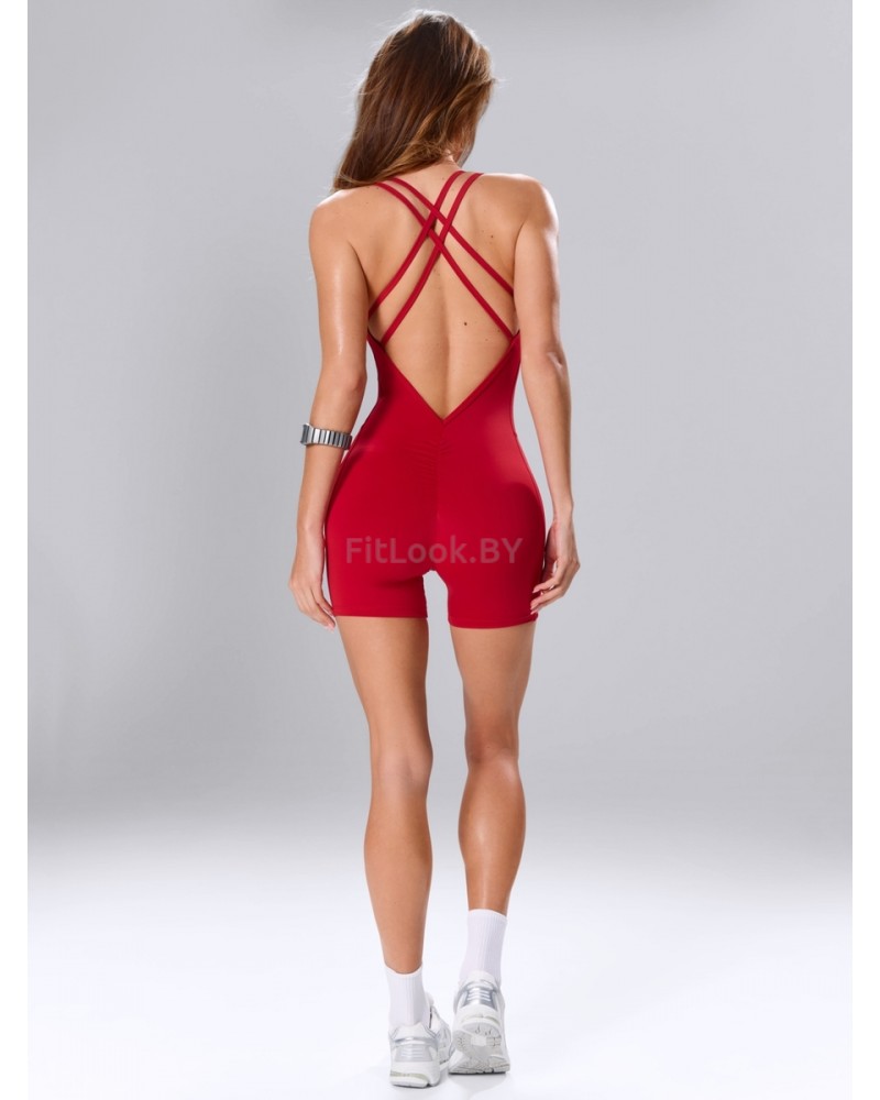 Красный спортивный комбинезон Criss-Cross Romper