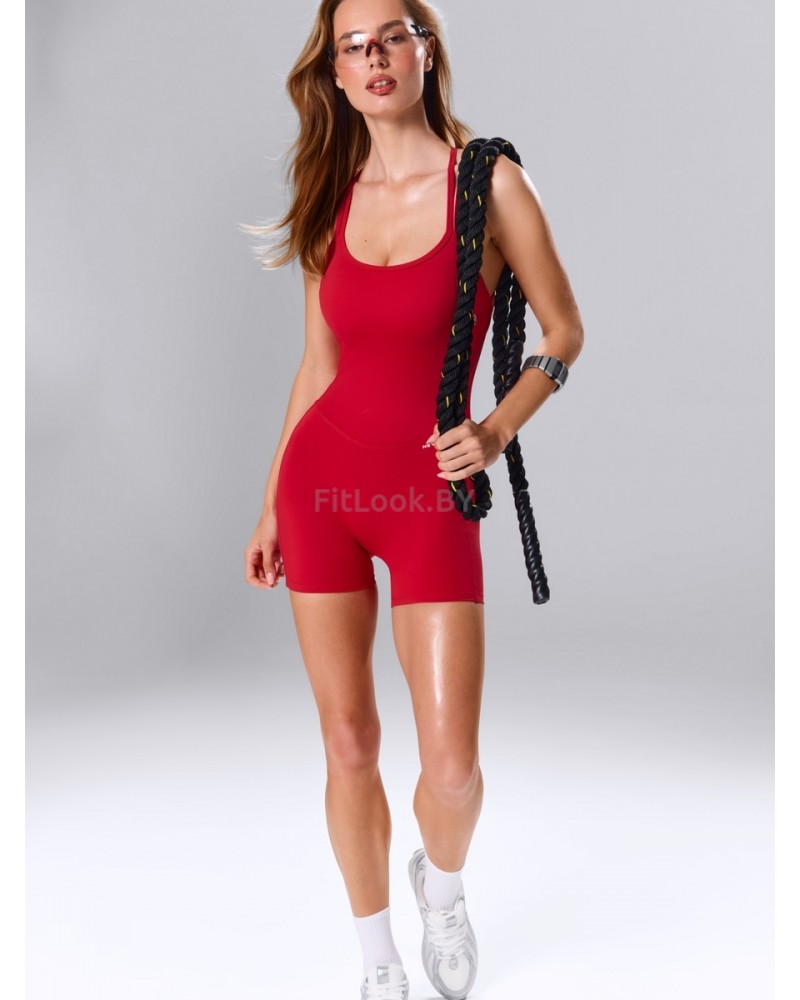Красный спортивный комбинезон Criss-Cross Romper