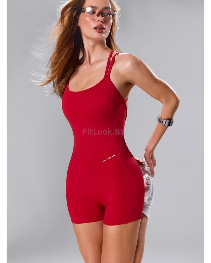 Красный спортивный комбинезон Criss-Cross Romper