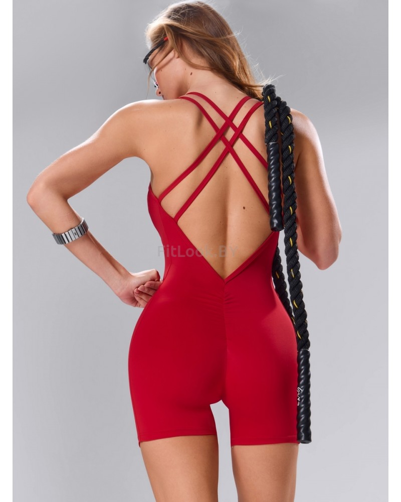 Красный спортивный комбинезон Criss-Cross Romper