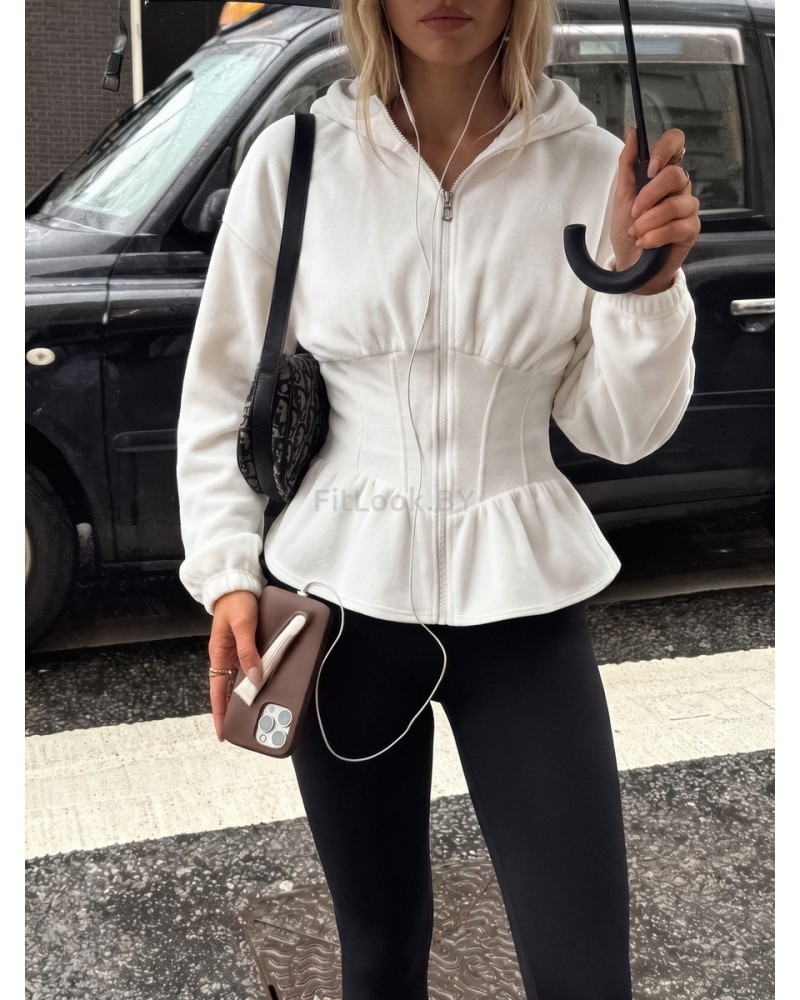 Зип-худи Neverlate Corset Fleece Milky