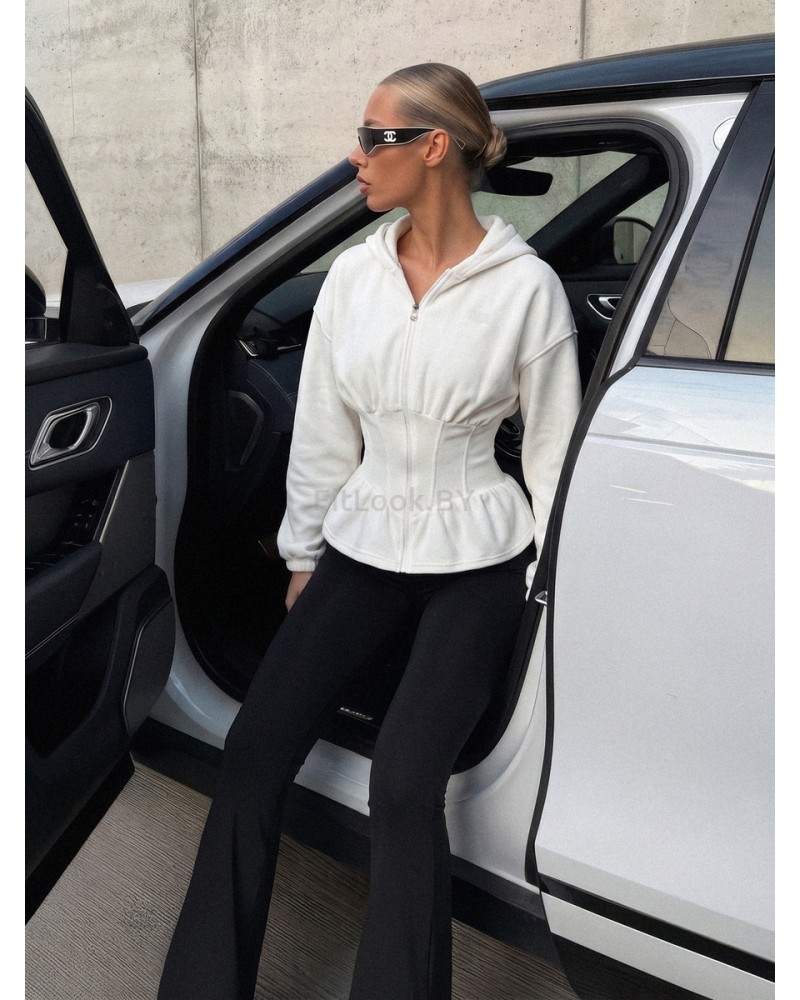 Зип-худи Neverlate Corset Fleece Milky