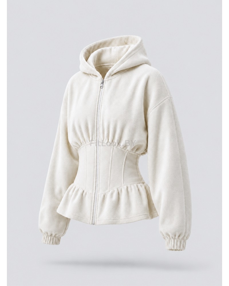 Зип-худи Neverlate Corset Fleece Milky